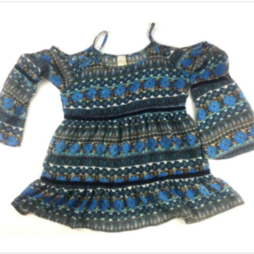 Paper Crane Blouse Boho Cold Shoulder Geometric S